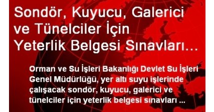 Yeterlik Belgesi Sınavı Yapılacak