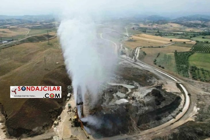 Jeotermal Sondaj çalışmasında 850 metrede gaz patlaması