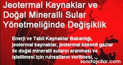 Jeotermal Faaliyetleri Yönetmeliğinde Değişiklik