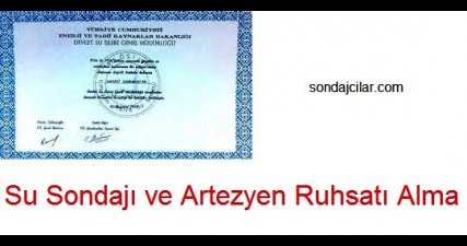 Su Sondajı ve Artezyen Ruhsatı Alma