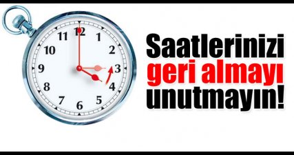 Saatler Geri Alınacak